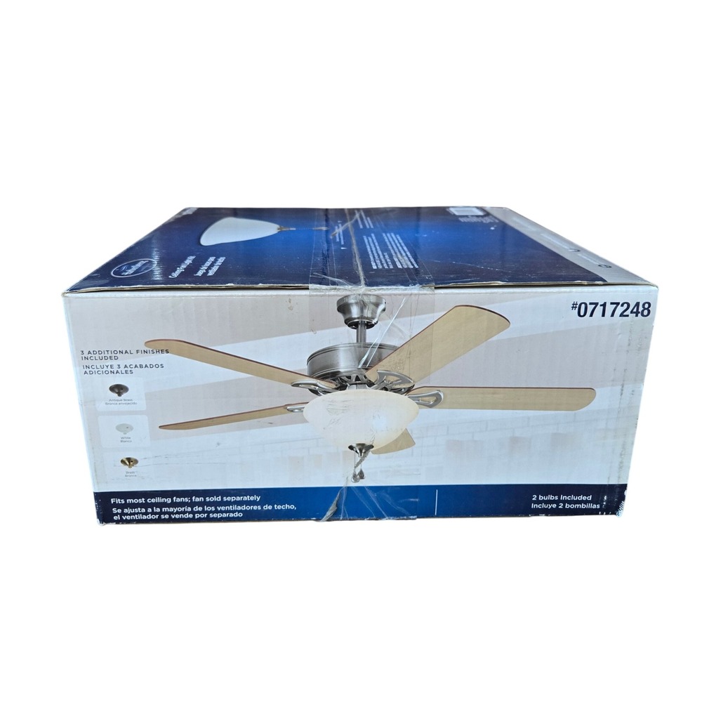 Harbor Breeze Brushed Nickel Bowl Ceiling Fan Light Kit #0717248